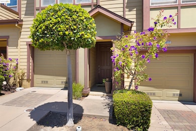 Property entrance with an attached garage