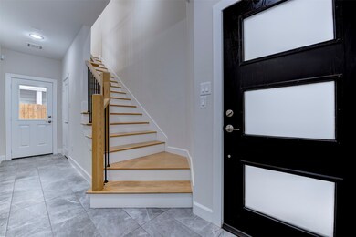 Beautiful and modern door welcomes you into the ho