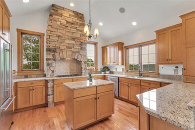 Clean lines marry beautifully with stone accents f