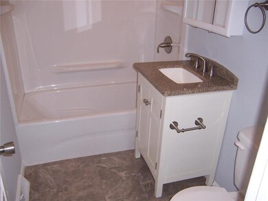Bathroom gutted & everything is new. Picture is fr