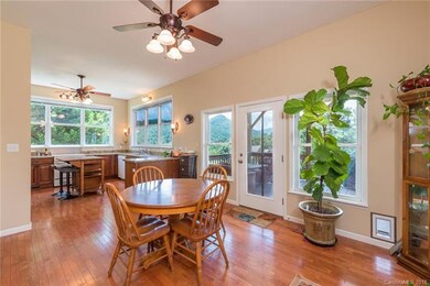 Large eat-in kitchen with mountain views