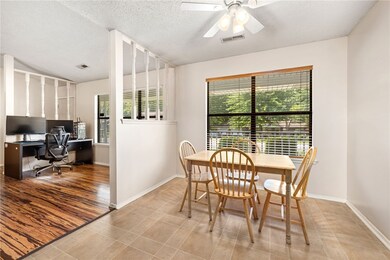 Bright natural light infuses the home.