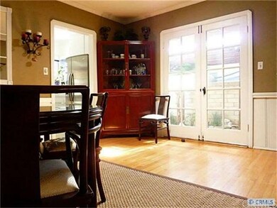French doors from dining room to side yard