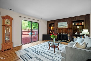 living room and deck