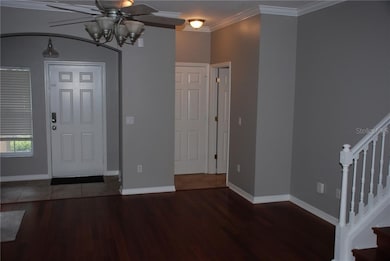 Freshly painted and new crown molding.