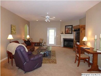 Large great room with corner fireplace