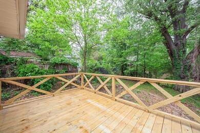 Wooden deck with fence