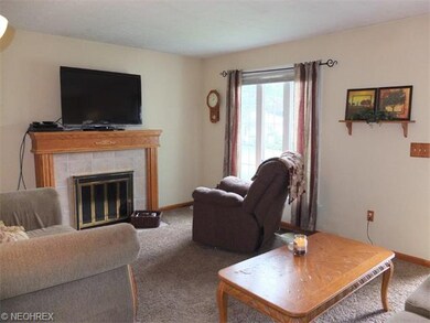 Living room with fireplace.