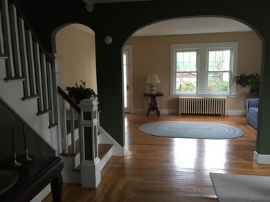 Gleaming oak floors in living and...