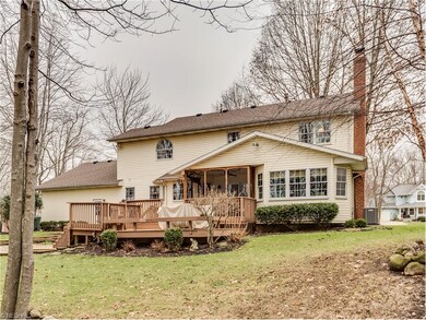 Private backyard with a large deck for entertainin