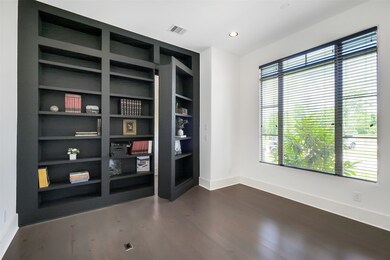 Study features a hidden door that goes to the back