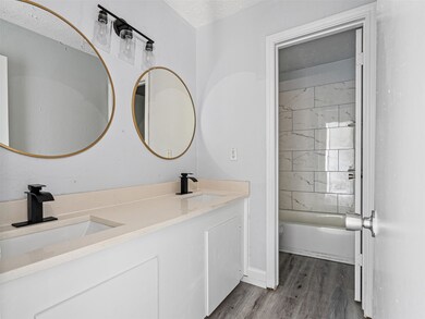 Stylish bathroom with a spacious double sink vanit