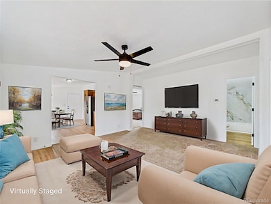 Carpeted main living area perfectly positioned at the center of the home...