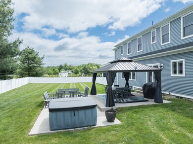 Pavilion, hot tub, grill, fire pit and furniture to remain for a ready to go entertainment area.