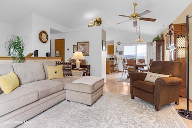 Living room and dining with slider