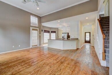 Open floor plan with clear sight lines into the ki