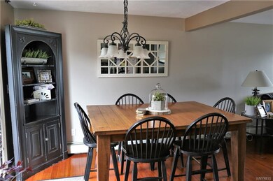Bamboo flooring continues through dining and kitch