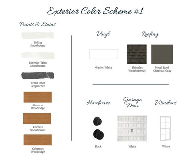 Lot 111 Duette 3C exterior color schemes. All plan