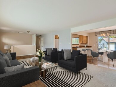 Open floorplan, gorgeous solid oak floors under th