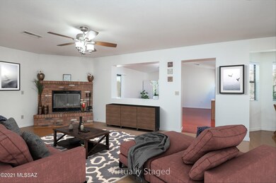 Virtually staged living room