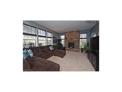 Family Room loaded with windows and fireplace with