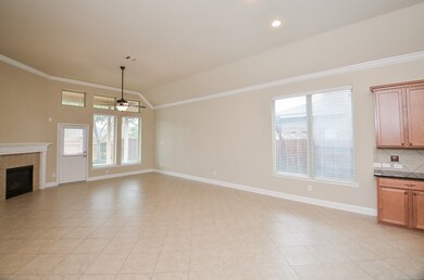 Living area open to the kitchen.