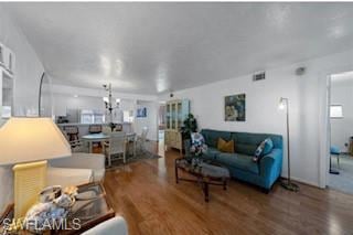 Living area featuring wood finished floors