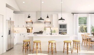 Kitchen with pendant lighting