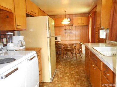 Kitchen looking into eating area