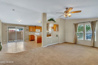 View of Kitchen and Living Room from Fro