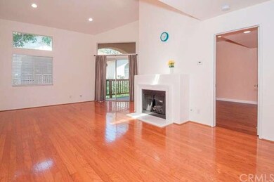 View from the dining area to the family room, pati