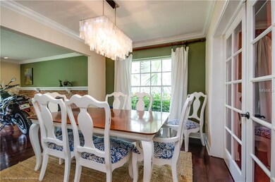 Dining room- You can open the French doors to open