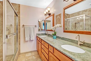Hotel-like bathroom with dual sinks