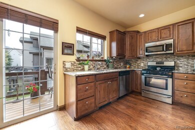 Kitchen with easy deck access for hosting BBQ's an