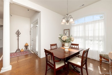 Dining room with a wealth of natural light, ornate