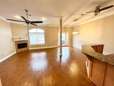 Open living and dining area