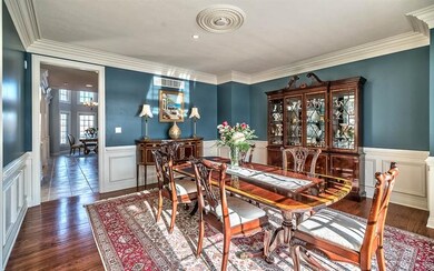 Beautiful hardwood flooring, handsome wainscoting 