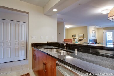 Kitchen bar open to living space