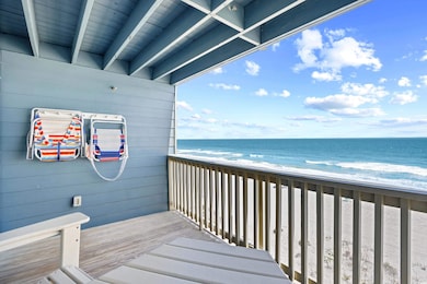 Spacious balcony overlooking ocean