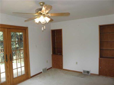 Dining Room. Attractive Built-in Wood Shelving w/ 