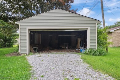 View of detached garage