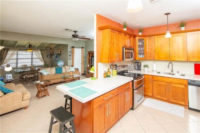 Kitchen faces the living room