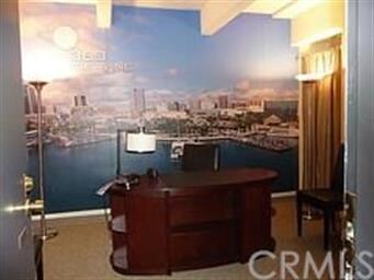 The wall mural presents a nice relaxing view since