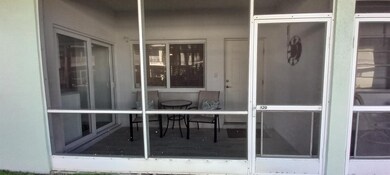 Patio entrance to apartment