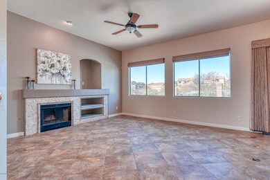 Great room with cozy fireplace.