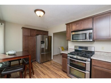 Kitchen with stainless steel appliances that stay.