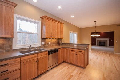 Kitchen open to dining & living areas