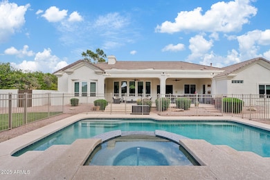 Large pool and covered patio