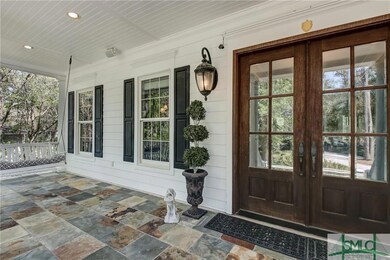 Front porch with slate tiles.