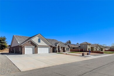 Single story home with a residential view, brick s